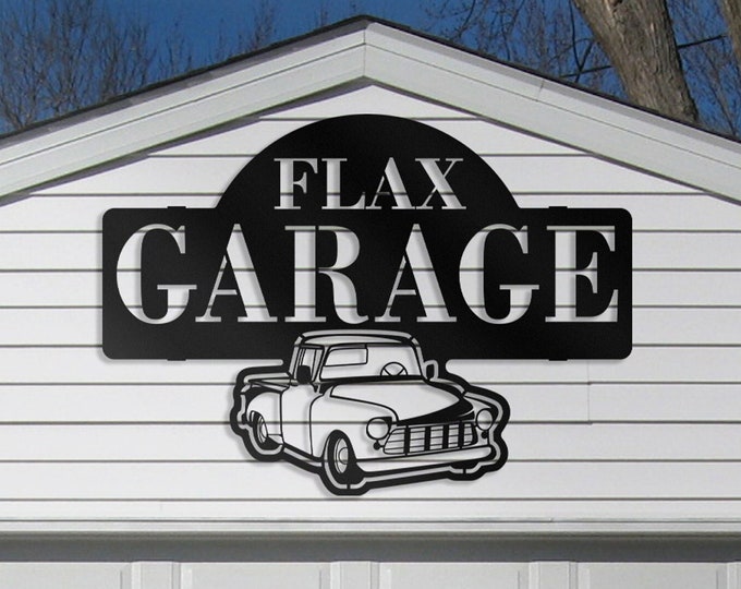 Personalized garage sign, Metal garage signs , Large metal garage signs, Car garage signs, Metal car signs for garage, Chevy apache 57