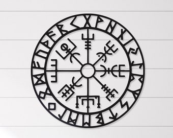 Vegvísir ,Viking compass wall decor, Viking compass,Nordic compass,Vegvísir norse compass of life,Vegvísir Rune Decor,Metal compass wall art