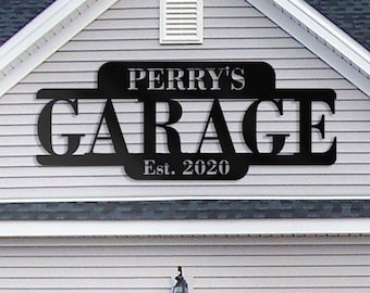 Large metal garage signs for dad's, Personalized garage signs for dad