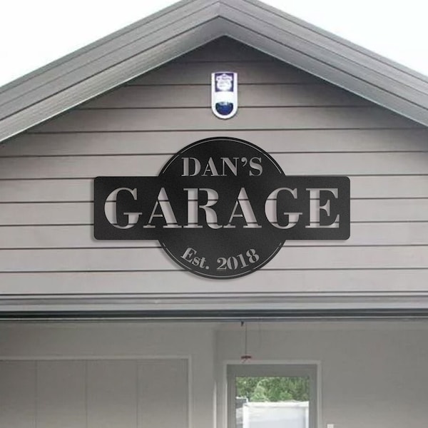 Personalized garage sign, Garage decor, Custom garage sign, Metal sign for garage, Gift for dad, Gift for him, LARGE Aluminum garage sign