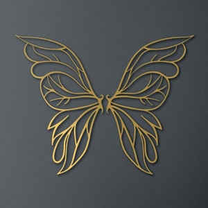 Metal Butterfly Wings Wall Decor: Black/Gold Angel Wings Art
