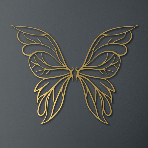 Metal Butterfly Wings Wall Decor: Black/Gold Angel Wings Art