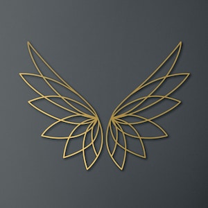 Metal Angel Wings Wall Decor: Modern Geometric Art