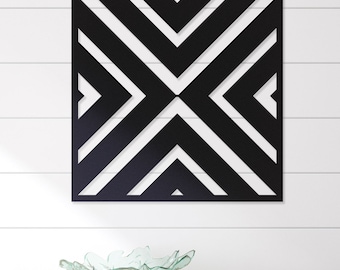 Geometric Metal Wall Art: Floral Ivy Pattern, 3-Piece Set