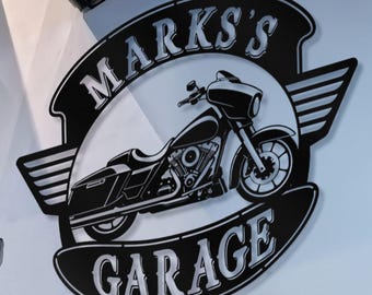 Harley Street Glide Motorcycle Metal Sign, Garage Decor Gift for Dad