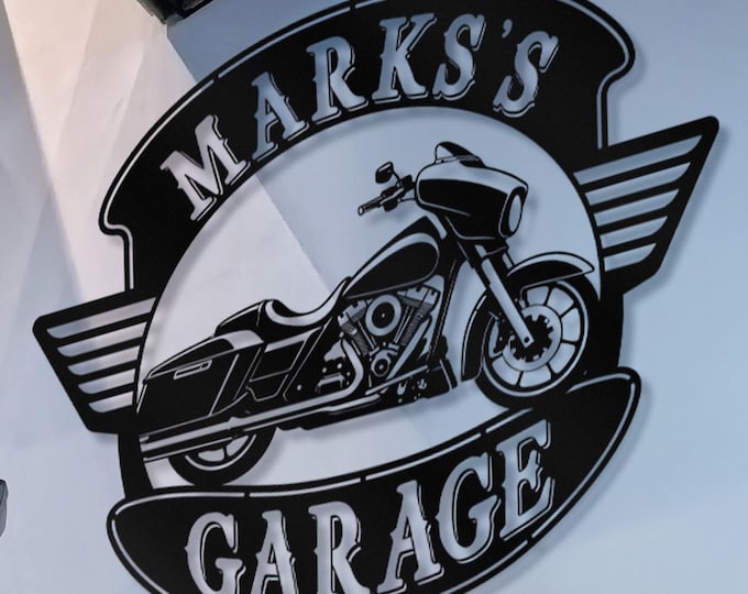 Harley Street Glide Motorcycle Metal Sign, Garage Decor Gift for Dad