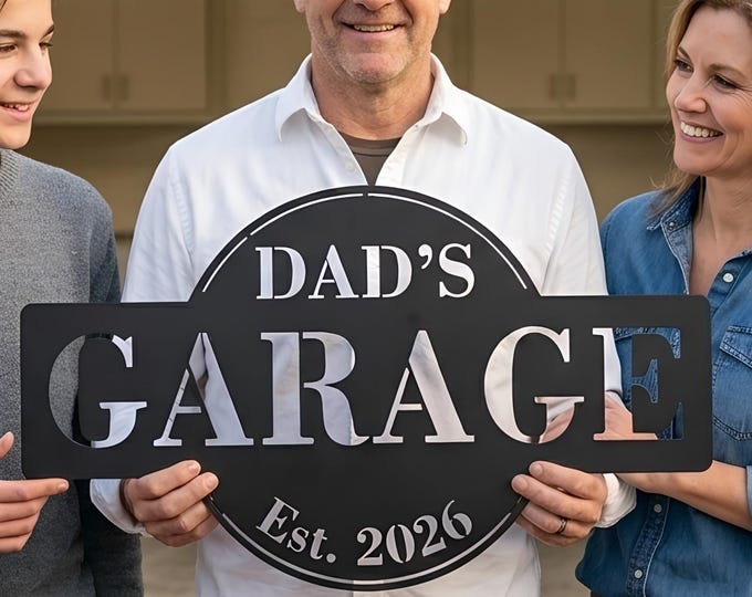 Personalized Dad's garage sign, Custom metal signboard, Papa, Papa Gifts, Father's Day gift,
