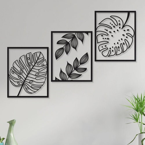 Metal Leaf Wall Art Flower Petals Metal Wall Decor Leaf 2 Etsy