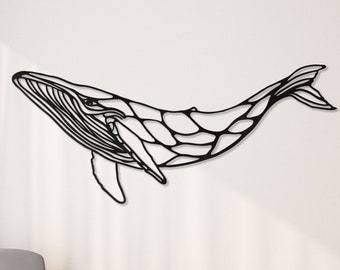 Whale metal wall decor, Huge Whale Wall art, Killer whale metal decor, Blue whale wall decor,Large metal fish wall art