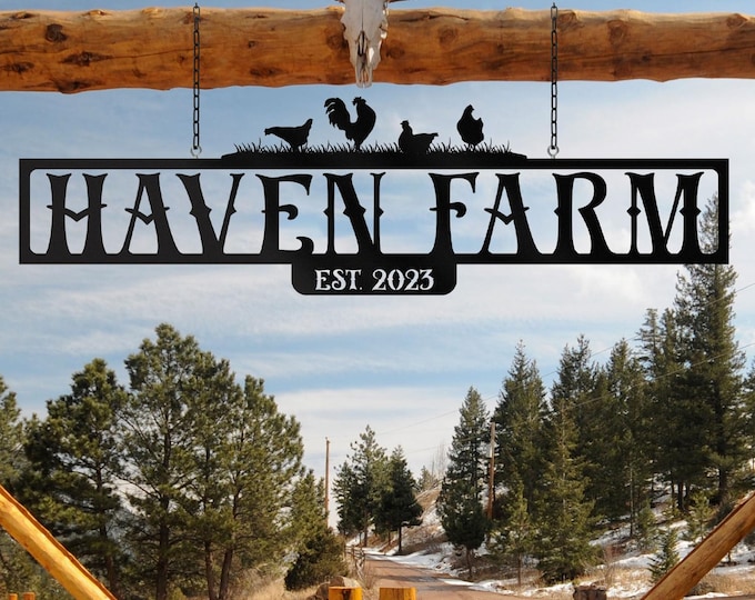 Personalized Metal Farm Sign – Custom Ranch Name, Outdoor Barn Decor
