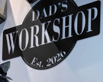 Dad’s Workshop garage sign, Custom metal garage sign, gift for dad's