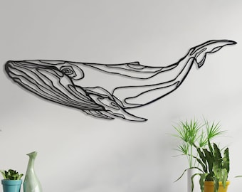 Whale, Whale metal wall decor, Blue whale metal wall art, Metal whale sculpture, Metal whale sculpture, Metal whale art, line art wall art