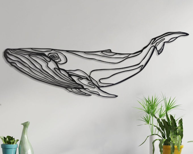 Whale, Whale metal wall decor, Blue whale metal wall art, Metal whale sculpture, Metal whale sculpture, Metal whale art, line art wall art