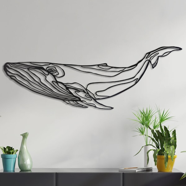 Whale, Whale metal wall decor, Blue whale metal wall art, Metal whale sculpture, Metal whale sculpture, Metal whale art, line art wall art