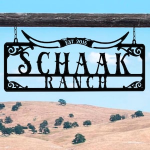 Placa de metal personalizada para fazenda: decoração de portão de fazenda, estilo ocidental