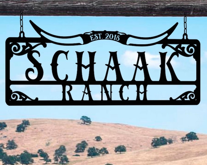 Personalized Metal Farm Sign: Ranch Gate Decor, Western Style