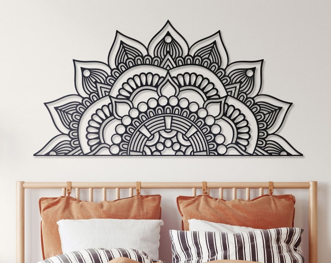 Large metal mandala wall art, Mandala wall decor for bedroom , Mandala metal wall art, Yoga mandala decor
