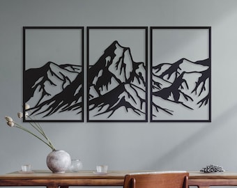 Metal mountain wall art,Mountain decor, Large Mountain wall art, Mountain decor, Nature decor, Metal wall decorations, Metal home wall decor