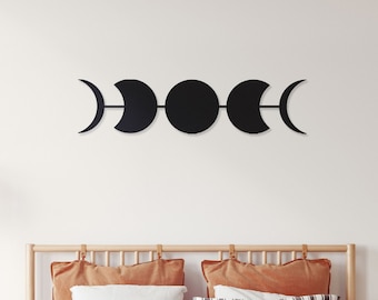 Moon Phases, Metal moon phases wall art, Black and white moon wall art, Moon metal wall art, Moon phases astrology,Moon wall home decor