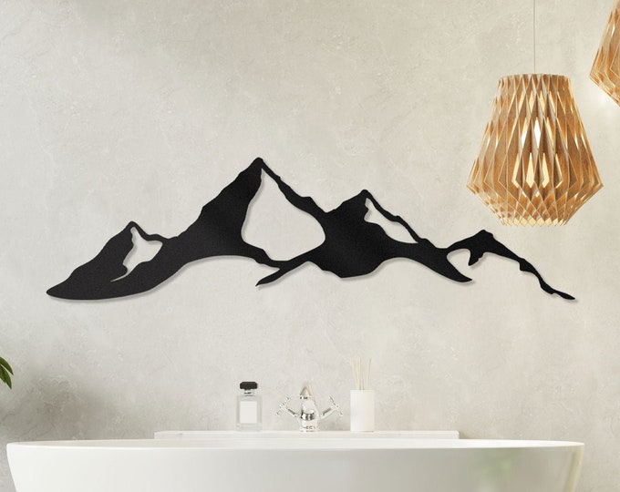 Mountain wall Art Large,Majestic Mountain Wall Decor, Modern Mountain Wall Art, metal mountain wall art, Expressive Mountain Artwork,
