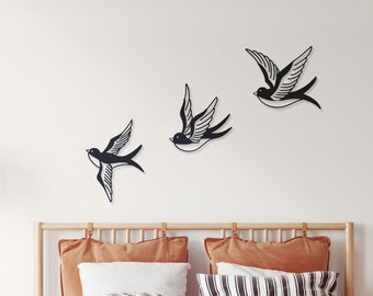 Traditional Swallow, Metal traditional swallow wall art, Metal bird wall decor, bird wall art, Bird wall art for hanging, Swallow wall decor