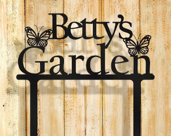 Personalized Metal Garden Sign, Flower Garden Sign, Personalized Garden Name Plate, Garden Name Plate, Customized Garden Entrance Sign,Large