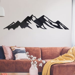 Metal Mountain Wall Art: Rustic Modern Cabin Decor