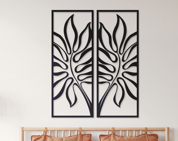 Palm Leaf wall art, Palm Leaf art, Palm Leaf decor, Tropical leaves metal wall decor, diningroom metal wall art, Tree metal wall art