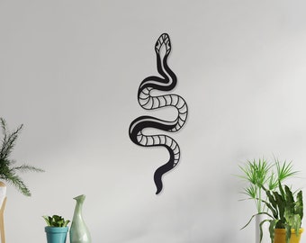 Art mural serpent, Décor mural serpent en métal, art mural serpent, art mural serpent pour accroche, décor mural serpents dorés, décoration serpent en métal