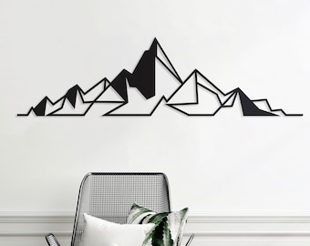 Metal mountain wall decor, Mountain homes decor, Metal Mountain Scene, Mountain Metal Art, Mountain picture metal wall art decoration