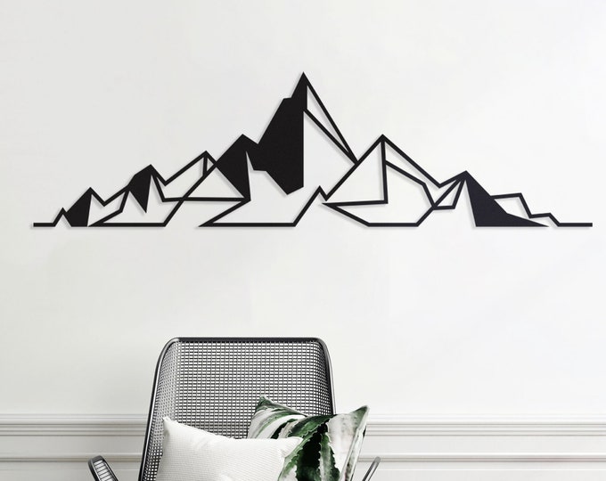 Metal mountain wall decor, Mountain homes decor, Metal Mountain Scene, Mountain Metal Art, Mountain picture metal wall art decoration
