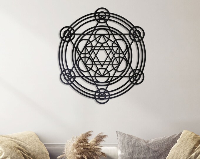 Metatron Cube,metal wall decor, Divine Triangle, Archangel Metatron, Chakra Healing, Metatron wall art, Metal metatron wall art