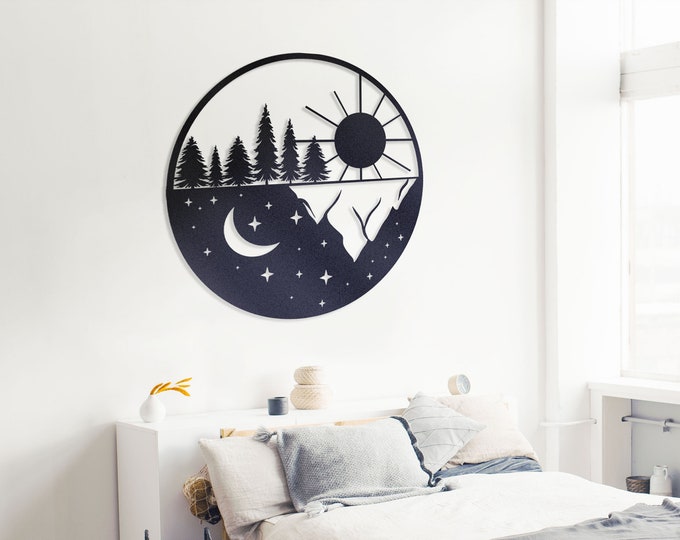 Sun and moon metal wall art, Moon and sun solstice, Sun and moon metal wall art, Sun and Moon Wall Hanging, Sun and Moon wall decoration