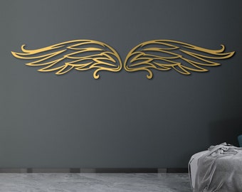Angel metal wings, Metal angel wings wall decor, Black metal angel wings,Angel wings metal wall art,Bedroom metal wall art,Wings wall decor