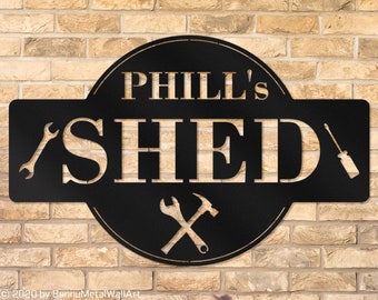 She shed signs, Signs for the shed, She shed metal sign, Funny she shed signs, Personalised she shed signs