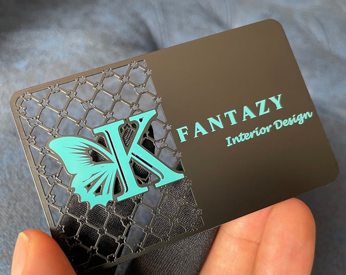 Black metal business card, Laser Cut metal business cards, Custom metal card, stainless metal business cards, High-quality metal cards