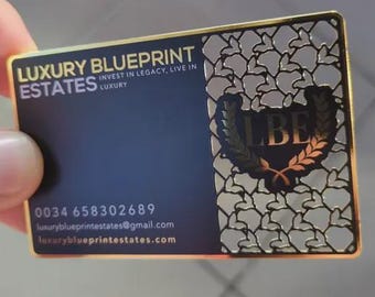 Luxury Metal Business Card, Mortgage banker metal business cards, Customizable metal cards