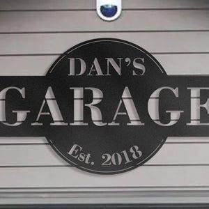 Letrero de garaje personalizado, Decoración de garaje, Letrero de garaje personalizado, Letrero de metal para garaje, Regalo para papá, Regalo para él, Letrero de garaje de aluminio GRANDE