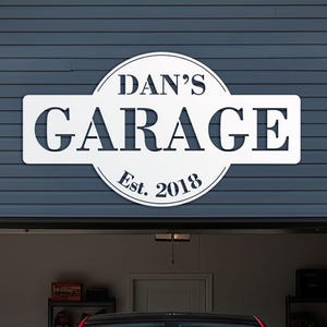 Personalisiertes Garagenschild - Kundenspezifisches Metall-Ladenschild, Werkstatt-Wanddekoration, Outdoor-Metall-Namensschild
