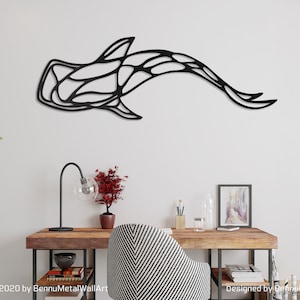 metal whale wall decor