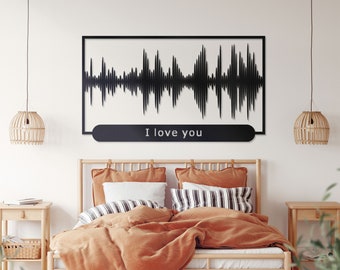 Custom Soundwave Wall Art, Soundwave Gift, Personal Voice Wave, Personalized metal wall decor, Valentine's Day Gift, Soundwave wall decor