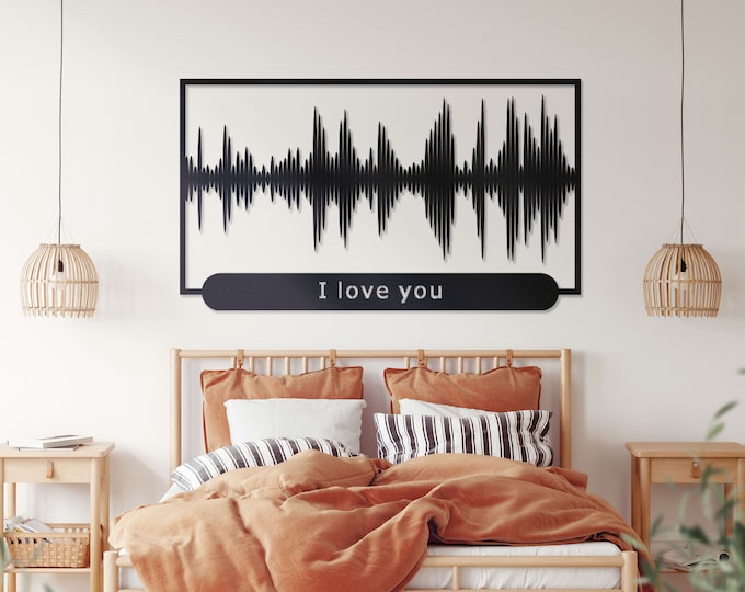 Custom Soundwave Wall Art, Soundwave Gift, Personal Voice Wave, Personalized metal wall decor, Valentine's Day Gift, Soundwave wall decor