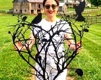 Heart wall art, Metal tree wall art, Tree of life metal wall art, Metal heart wall decor, Metal bird wall art, Christmas gift
