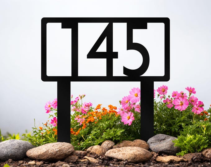 Metal House Number Sign, Grandmas Garden Sign | Personalized Metal Garden Sign | Nana Garden Decor | Outdoor Yard Stake Sign