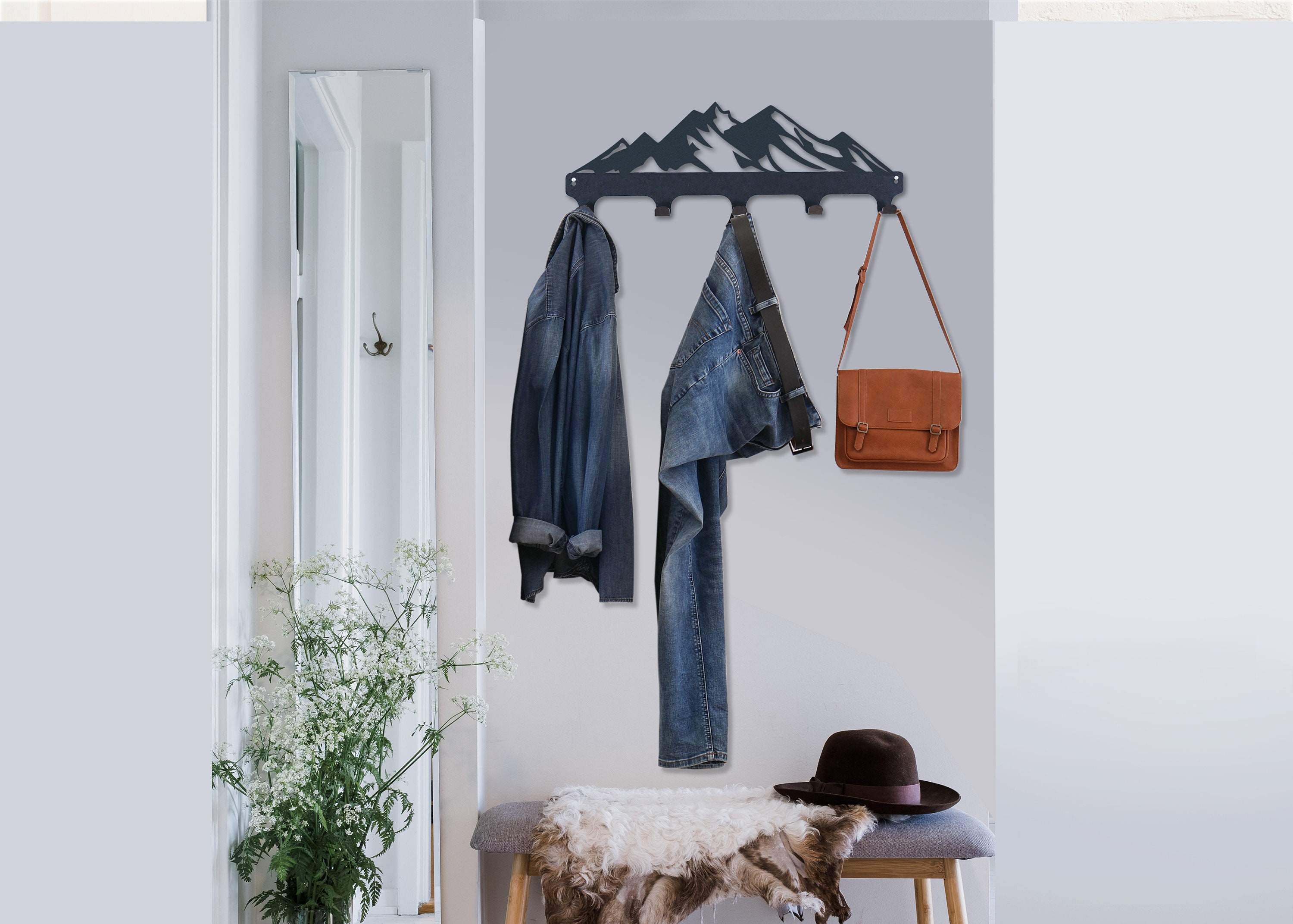Mountain coat rack Metal mountain Entryway wall mounted coat rack Metal coat hook rack Coaster Coat Racks Wall coat rack