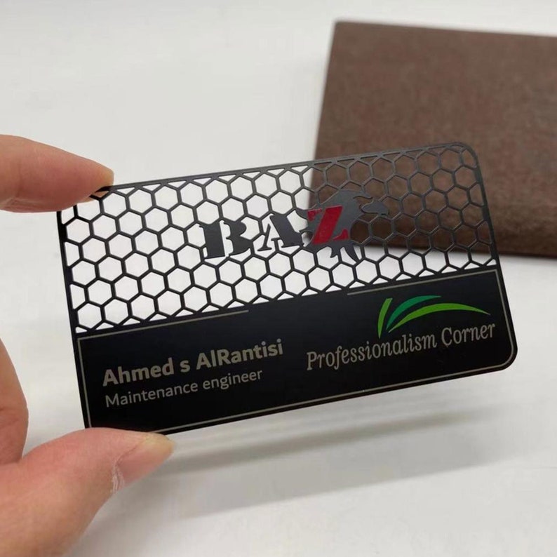 Matt Black Metal Business Cards Custom Business Cards Chrome Etsy Canada