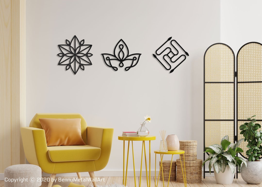 Metal Geometry Wall Art: Sacred Tree of Life Decor (3-piece Set) - Etsy