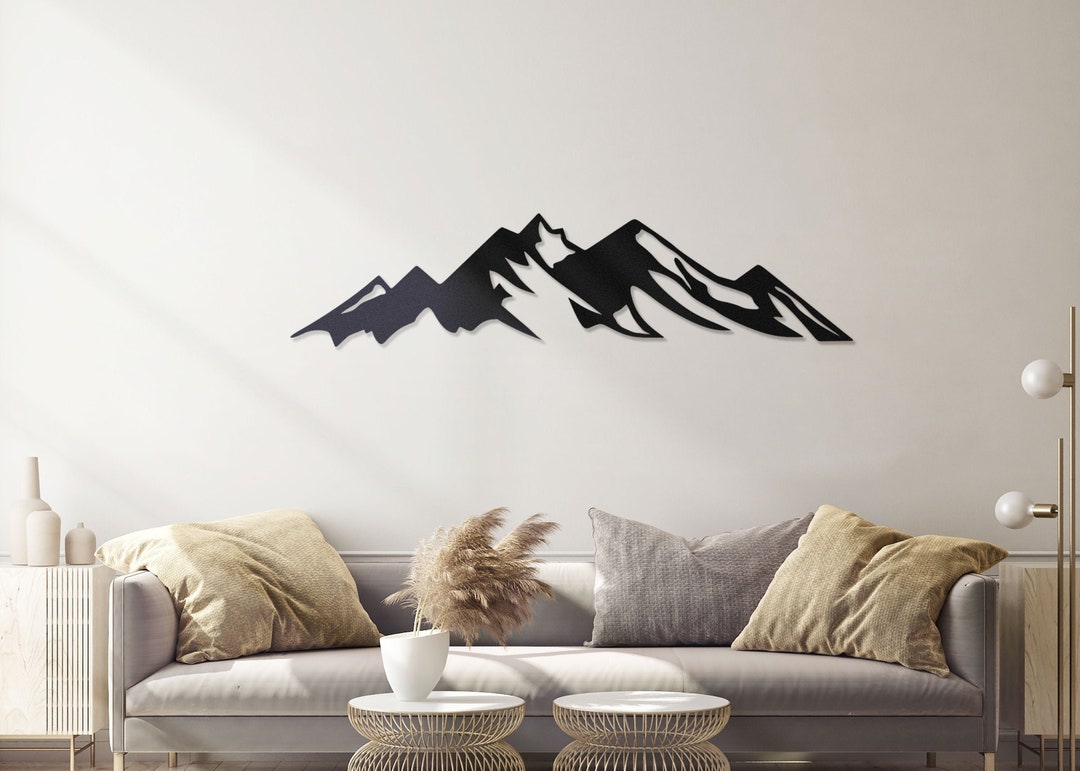Modern Metal Mountain Wall Art: Nature Inspired Decor - Etsy