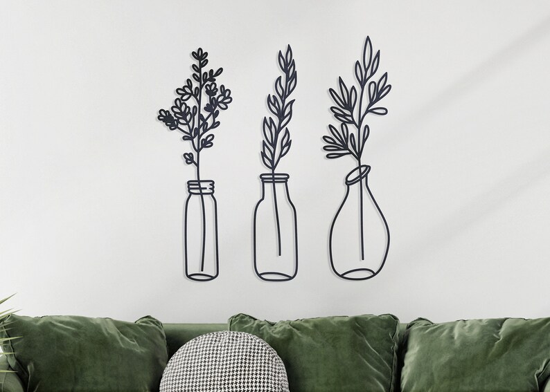 Flower Wall Art Black Flower Metal Wall Decor Large Metal Etsy