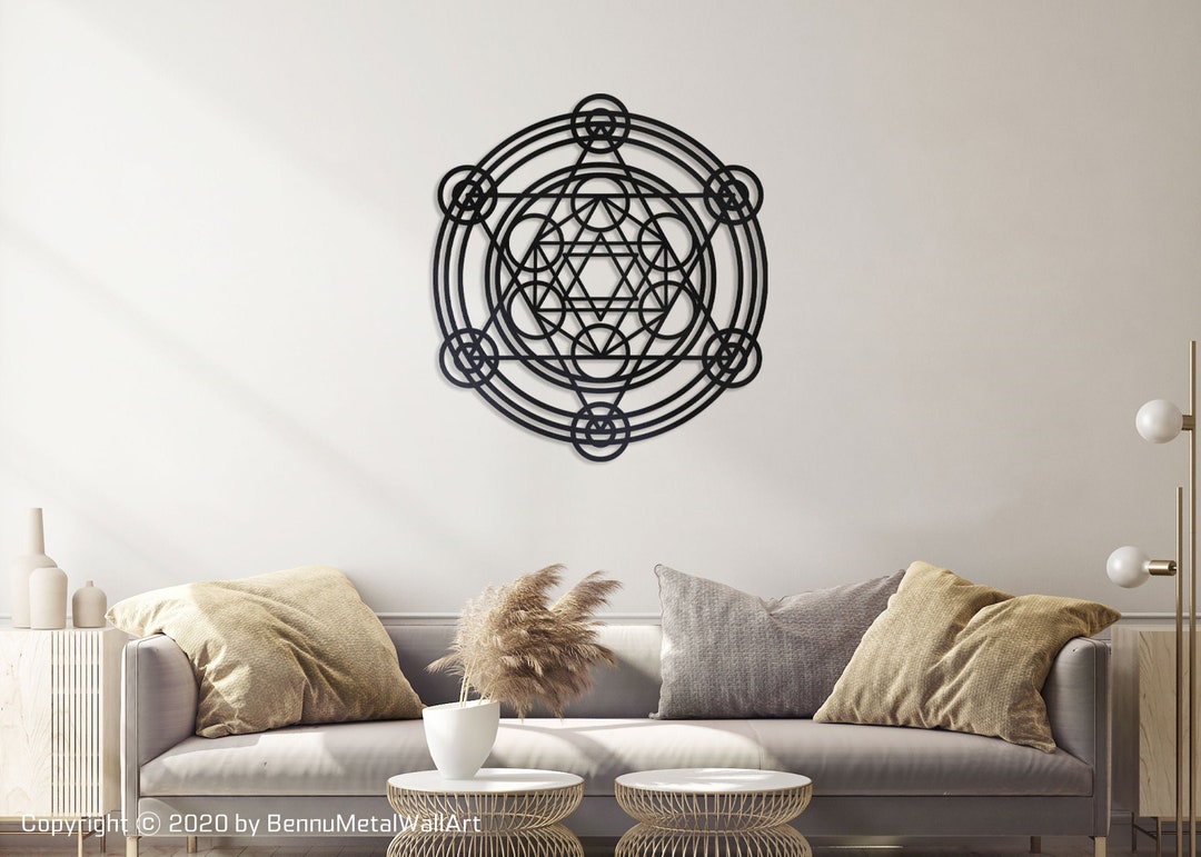 Metatron Cube Metal Wall Art: Sacred Geometry Decor - Etsy